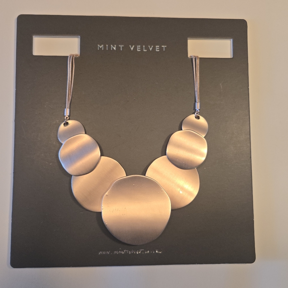 Mint Velvet Brushed Rose Gold Statement Necklace NWT